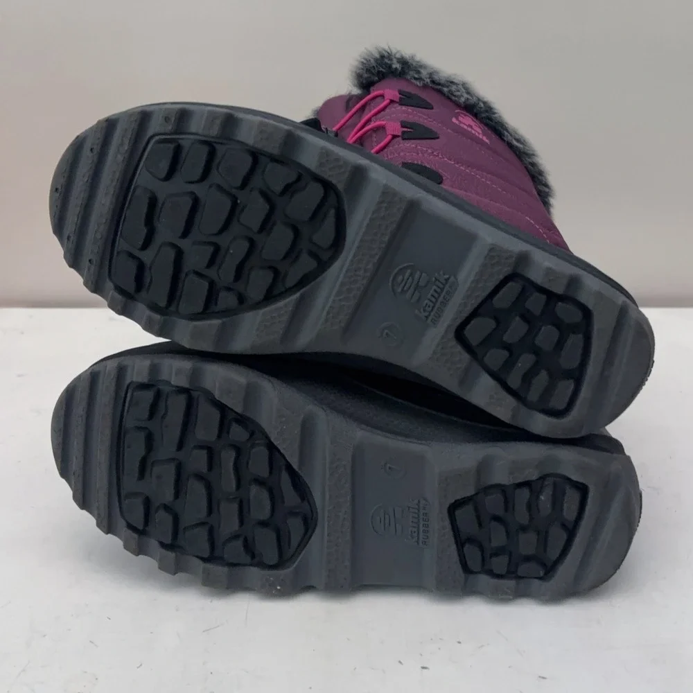 Kamik Momentum 3 Snow Boots Womens 7 Purple Winter Faux Fur Insulated Waterproof